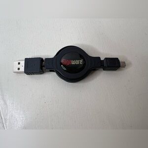 Gigaware Retractable USB Am to Mini5b Cable